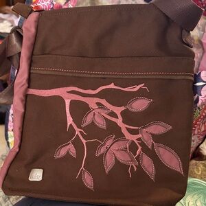 Haiku Brown and Pink Travel Bag